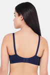 Floret Double Layered Wirefree Minimiser Bra - Navy Blue — thumbnail 4
